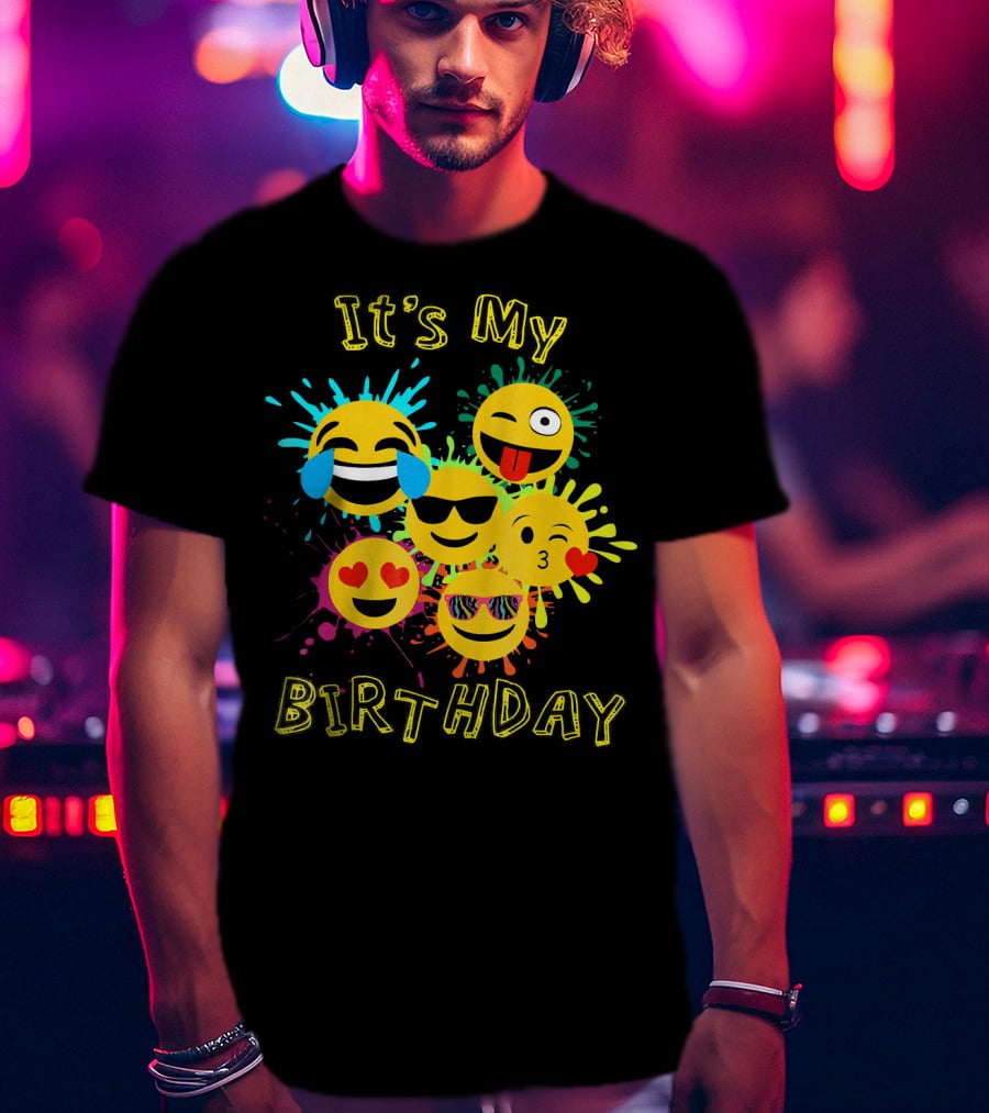It's My Birthday Colorful Emoji T-Shirt