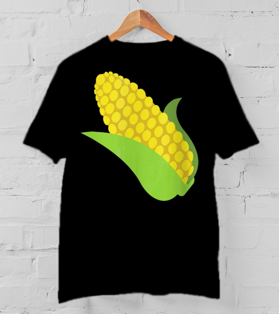 Emoji Corn On The Cob Yellow Kernels Green Husk T-Shirt