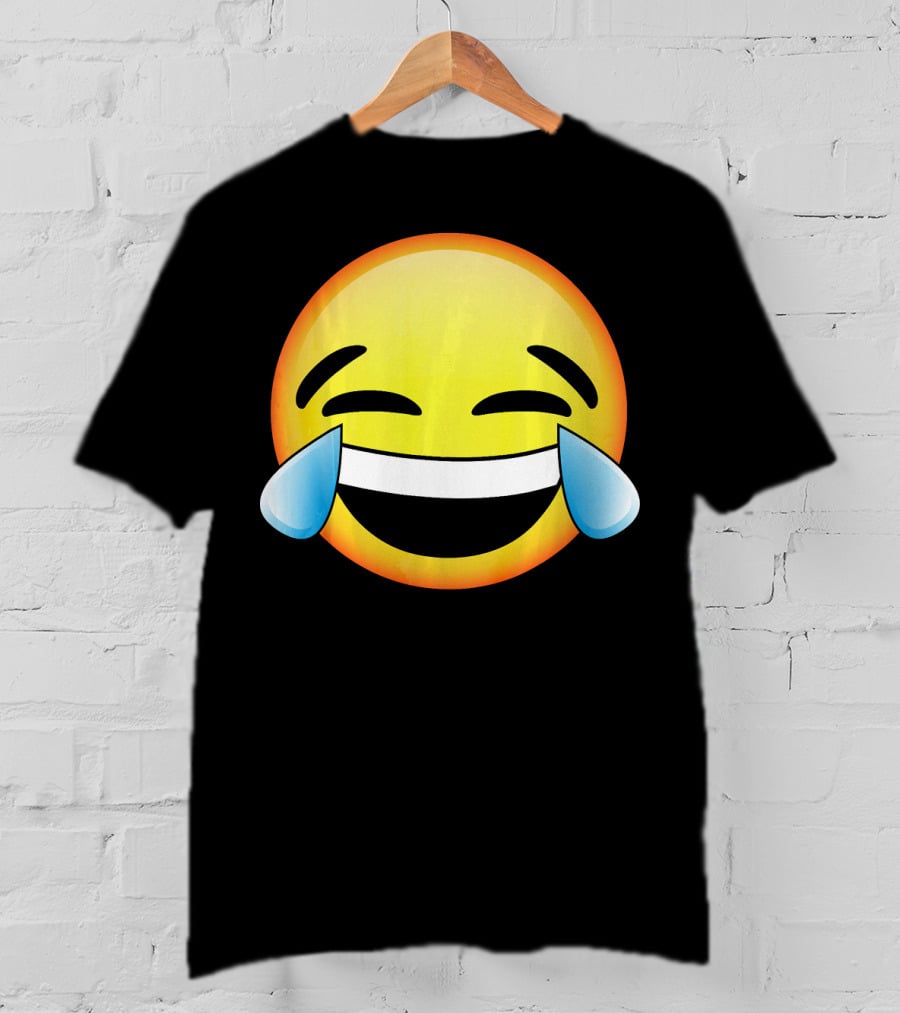 HD Emoji Tears Of Joy Face Laughin Hilarious Expression T-Shirt