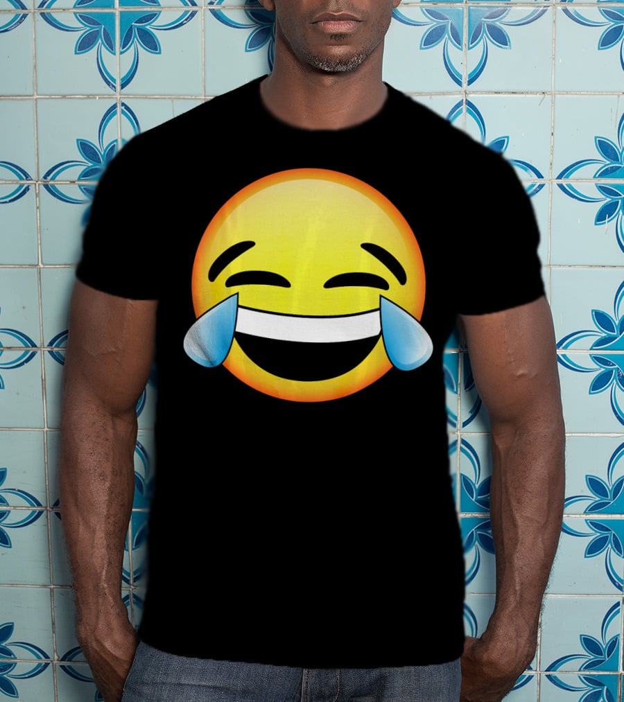 HD Emoji Tears Of Joy Face Laughin Hilarious Expression T-Shirt