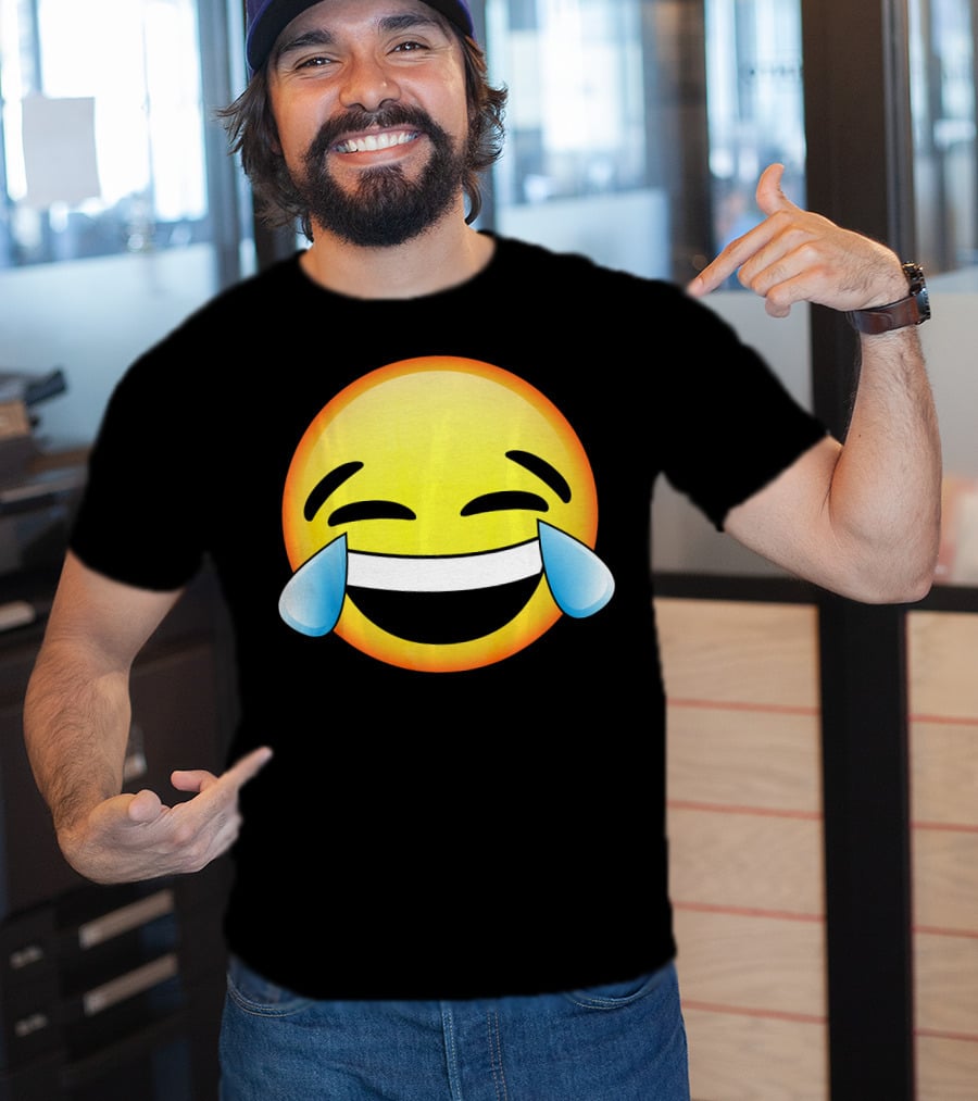 HD Emoji Tears Of Joy Face Laughin Hilarious Expression T-Shirt