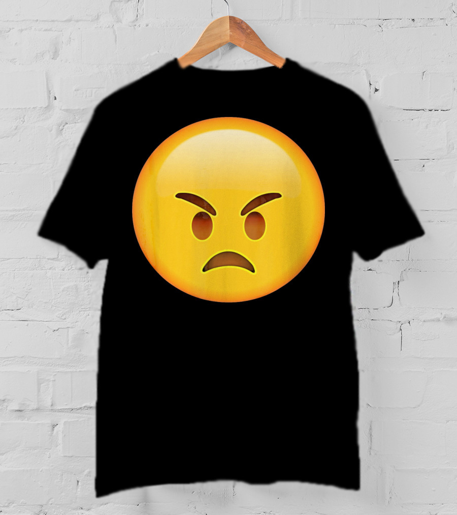 Emoji Angry Face Emoticon Mad Grumpy Upset T-Shirt