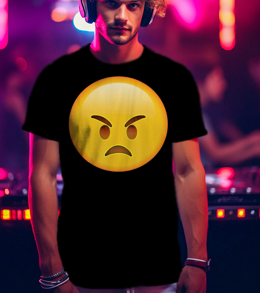 Emoji Angry Face Emoticon Mad Grumpy Upset T-Shirt