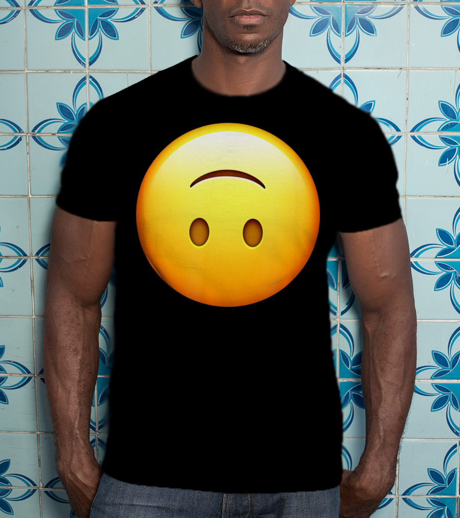 Silly Upside Down Emoji Face T-Shirt