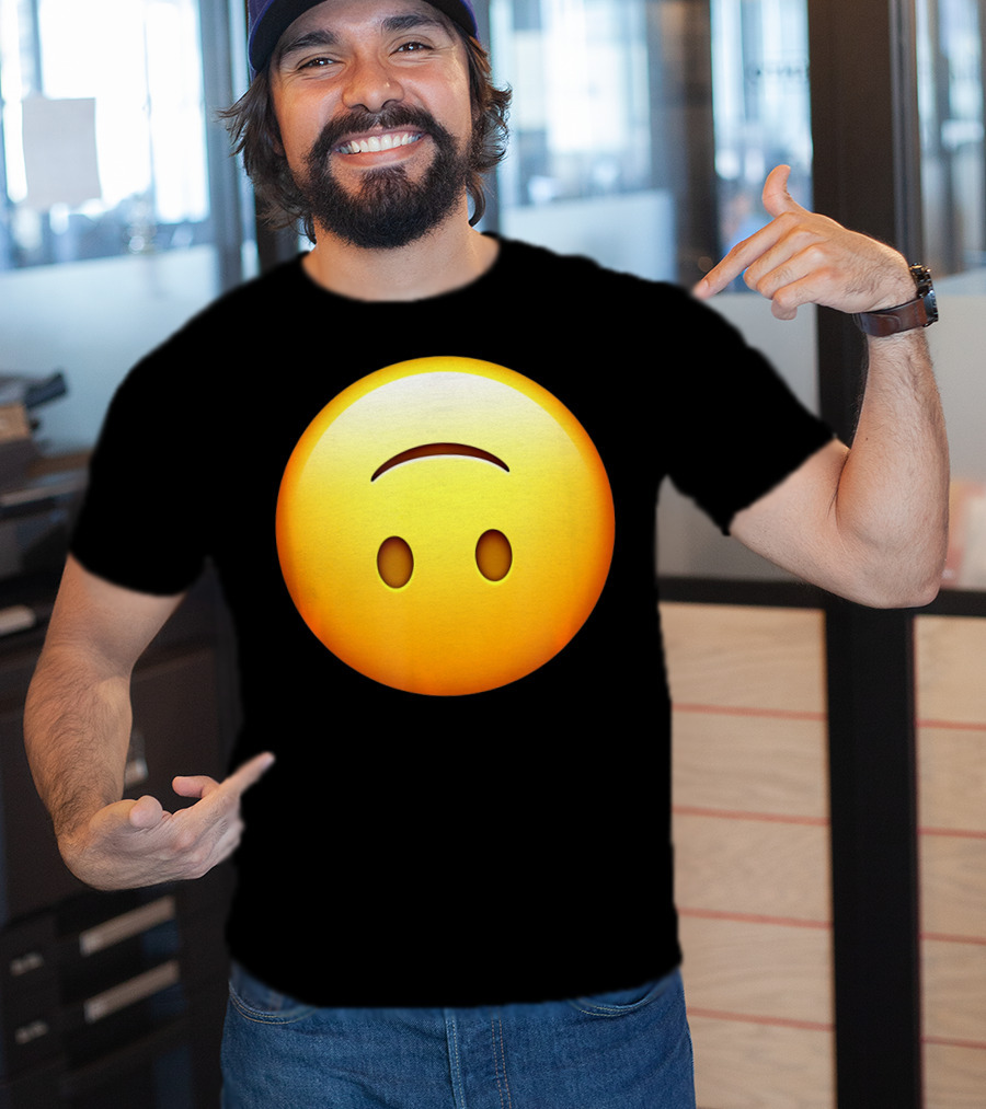Silly Upside Down Emoji Face T-Shirt