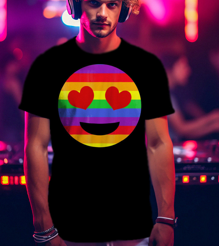 Im Falling In Love Rainbow Heart Eyes Emoji T-Shirt