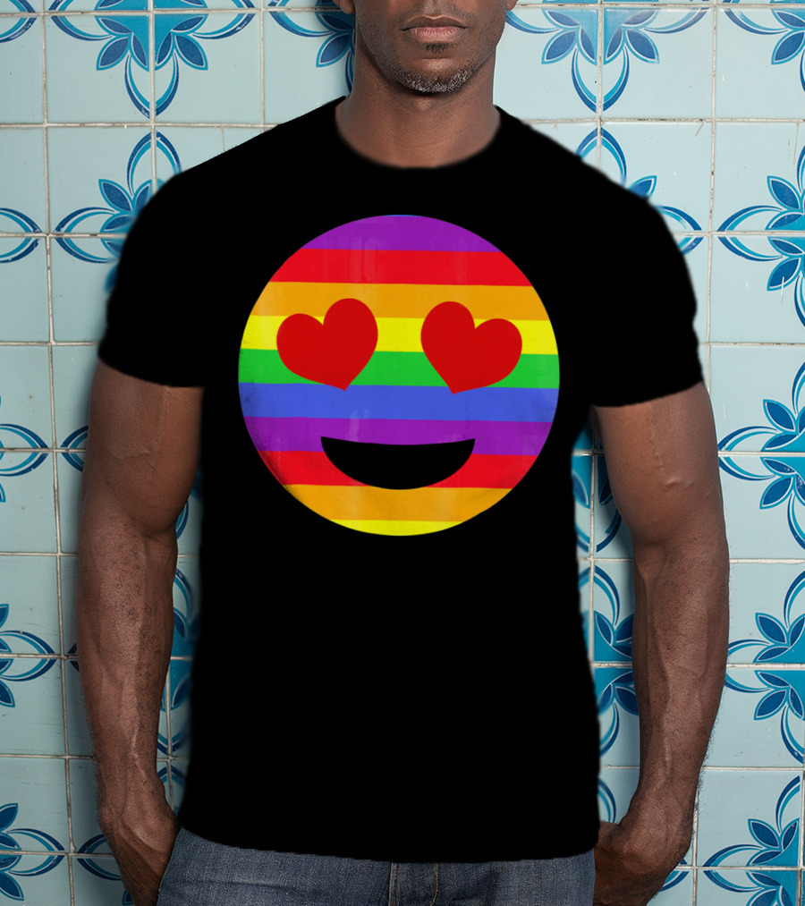 Im Falling In Love Rainbow Heart Eyes Emoji T-Shirt