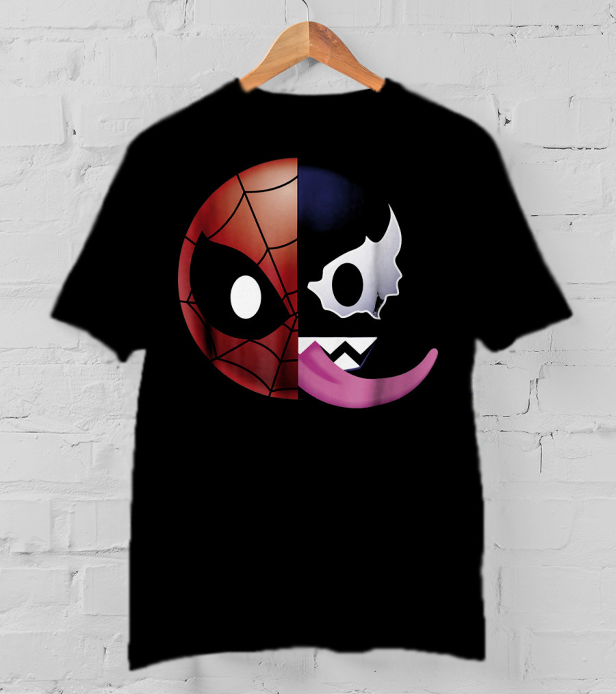 Marvel Spider Man Venom Split Face Emoji T-Shirt