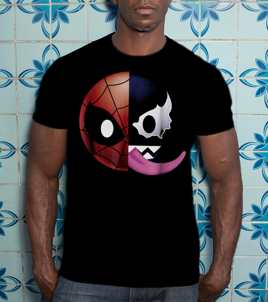 Marvel Spider Man Venom Split Face Emoji T-Shirt