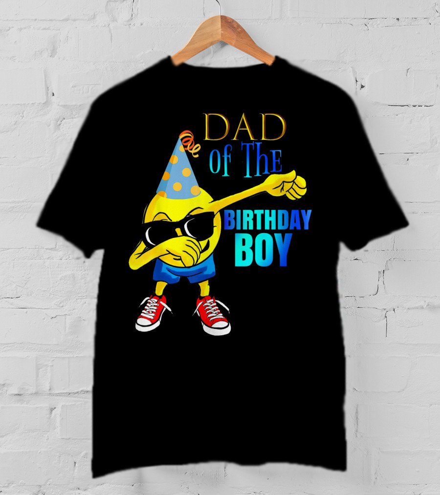 Dad Of The Birthday Boy Cool Dancing Dabbing Emoji T-Shirt