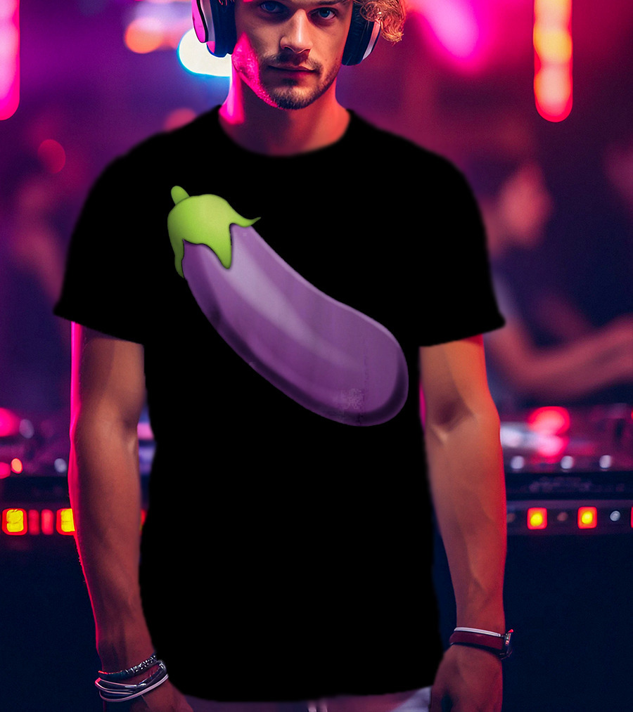 EmojiTees Bold Eggplant Emoji Weiner T-Shirt