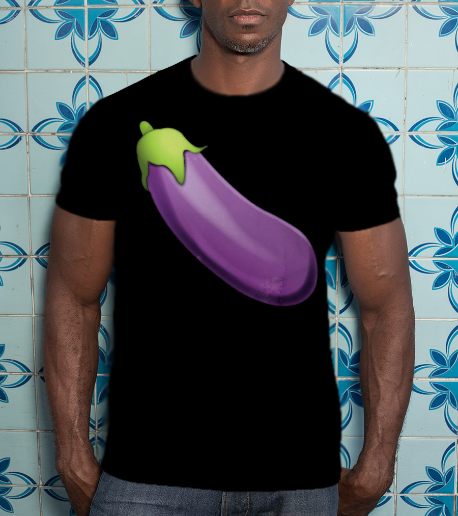 EmojiTees Bold Eggplant Emoji Weiner T-Shirt