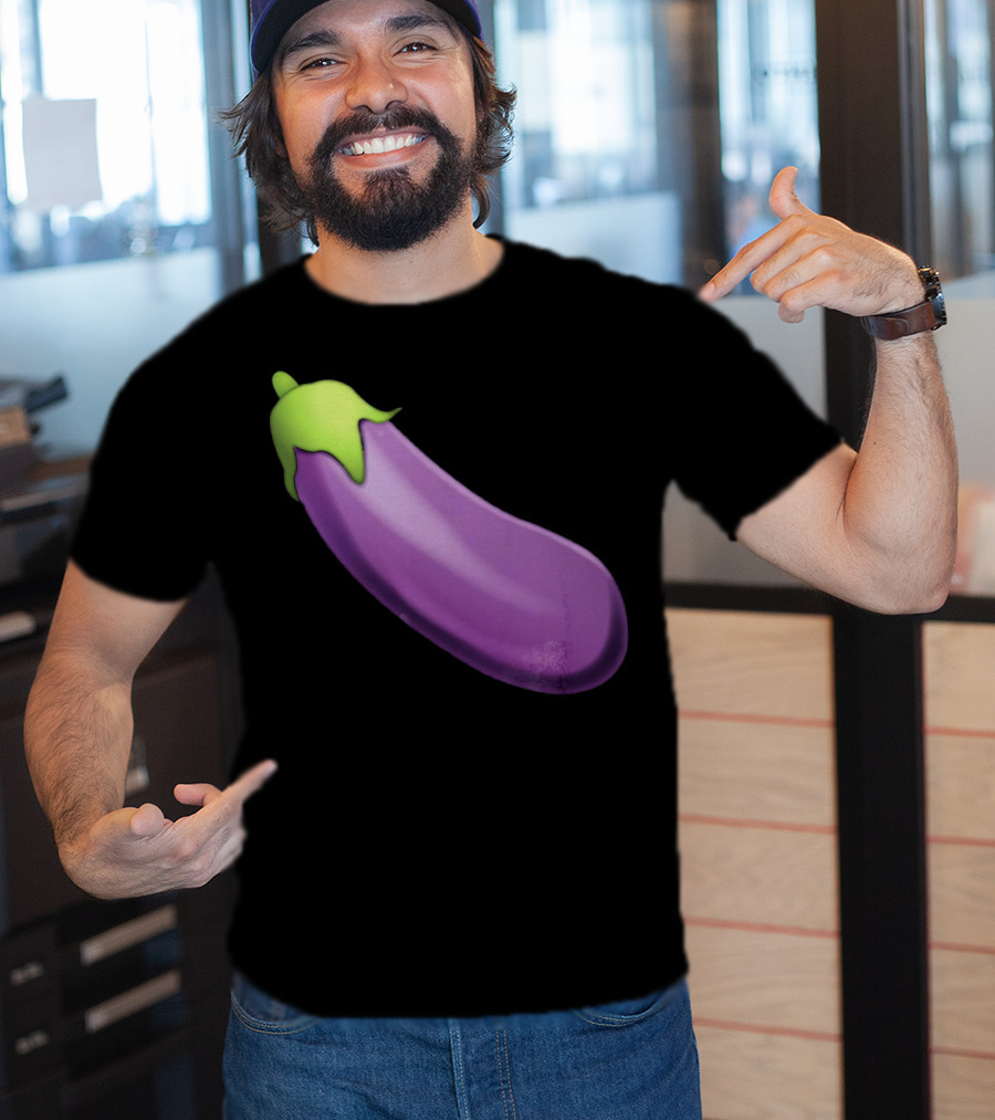 EmojiTees Bold Eggplant Emoji Weiner T-Shirt