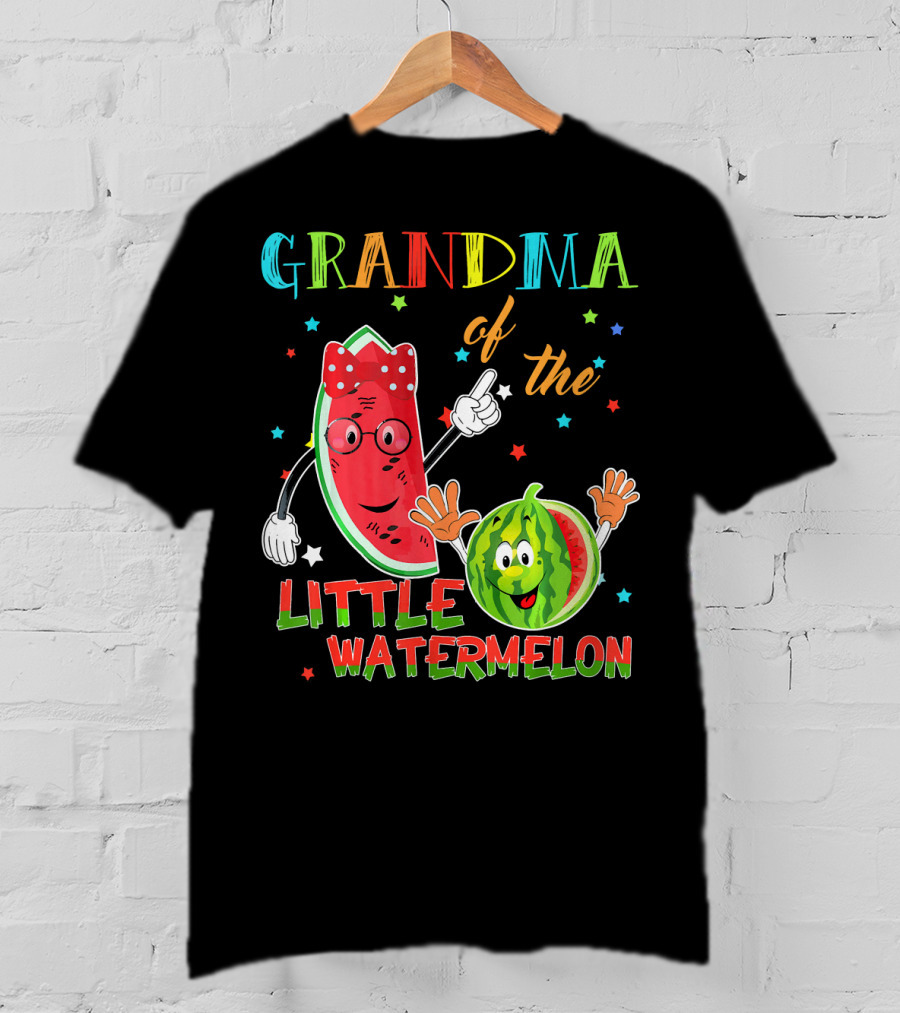 Grandma Of The Little Watermelon Funny Matching Birthday T-Shirt