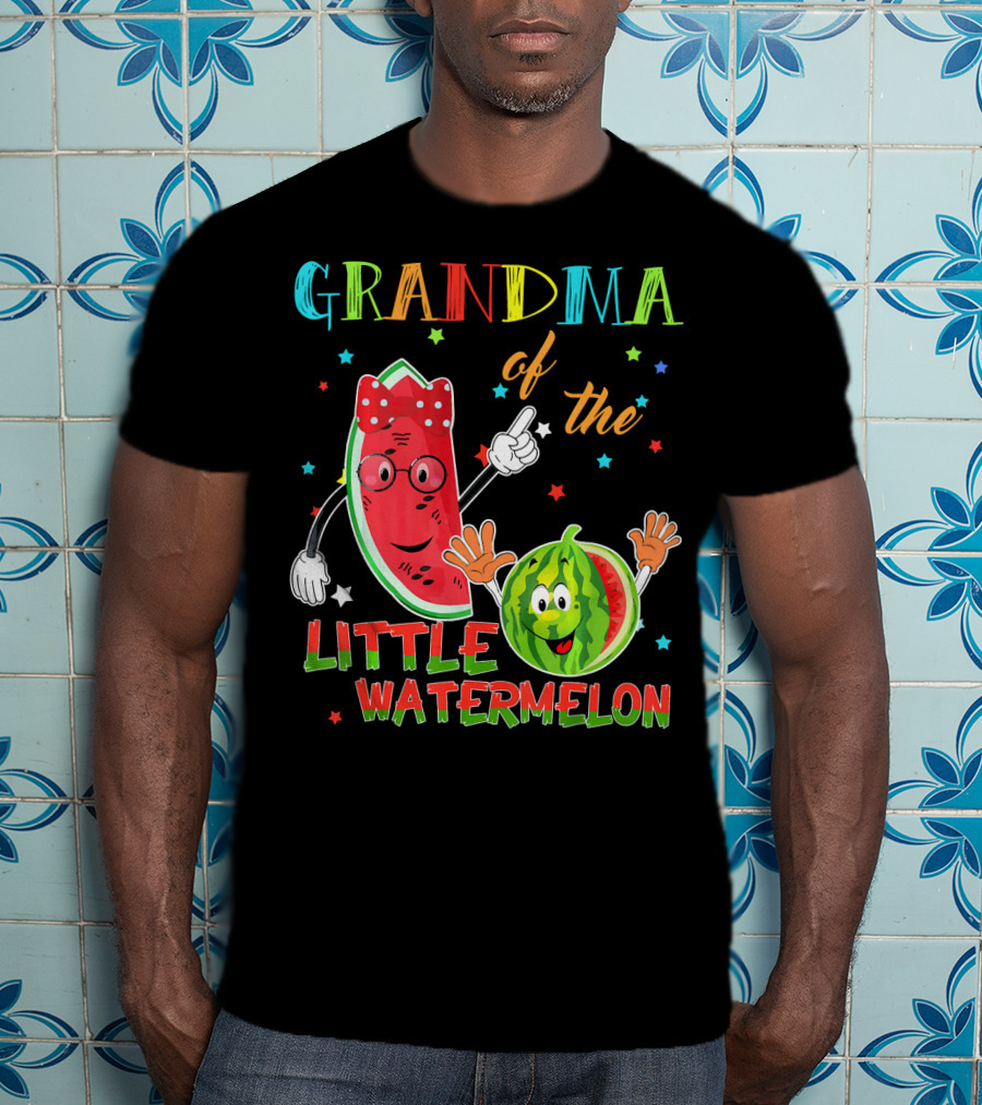 Grandma Of The Little Watermelon Funny Matching Birthday T-Shirt