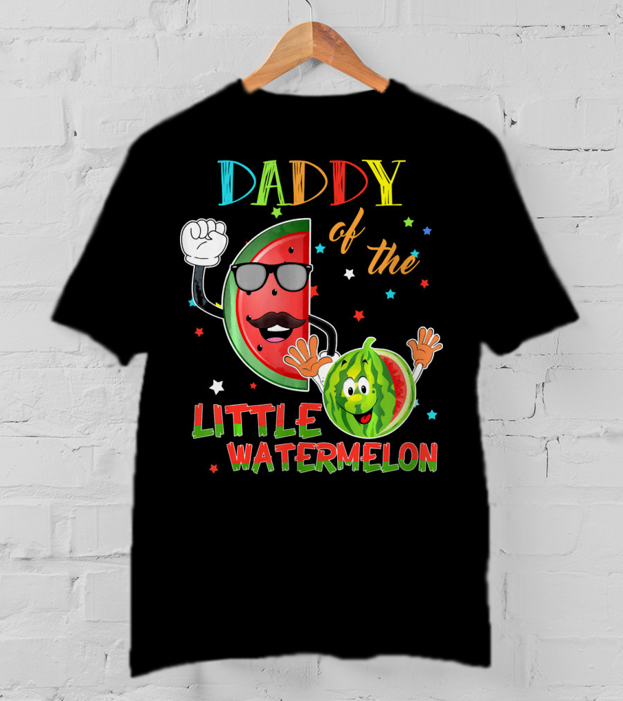 Daddy Of The Little Watermelon Funny Matching Birthday T-Shirt