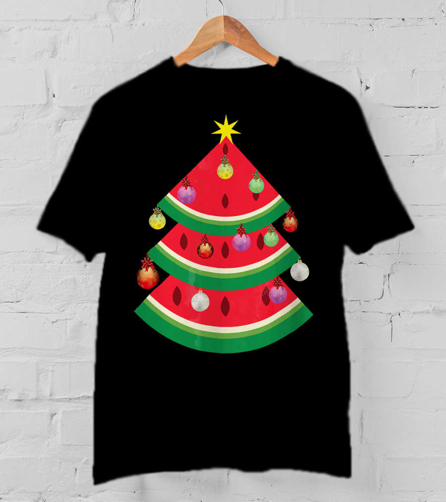 Watermelon Tree Merry Christmas Ornaments T-Shirt