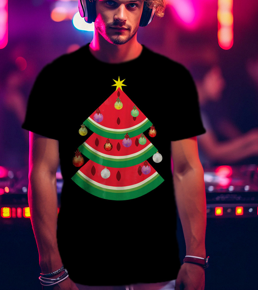 Watermelon Tree Merry Christmas Ornaments T-Shirt