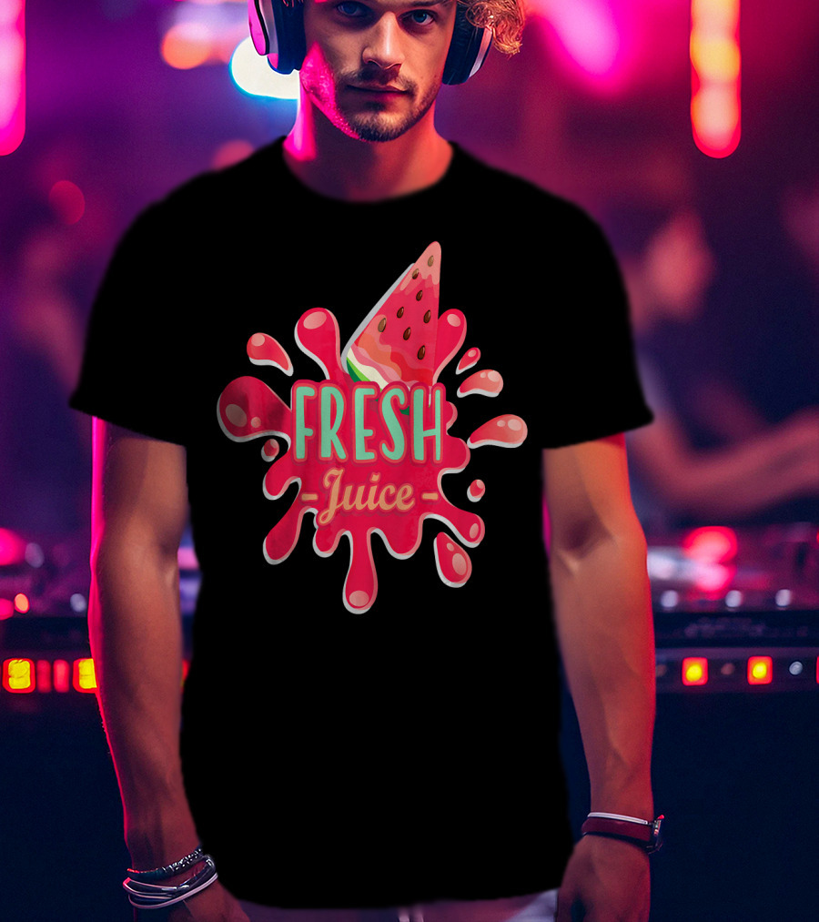 Fresh Juice Watermelon Splash Vegan T-Shirt