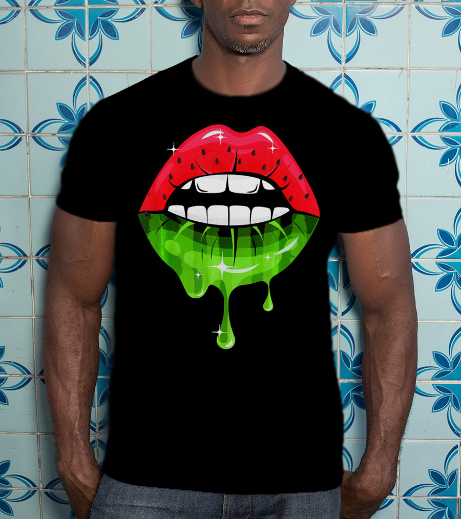 Watermelon Lip Dripping Summer Fruits T-Shirt