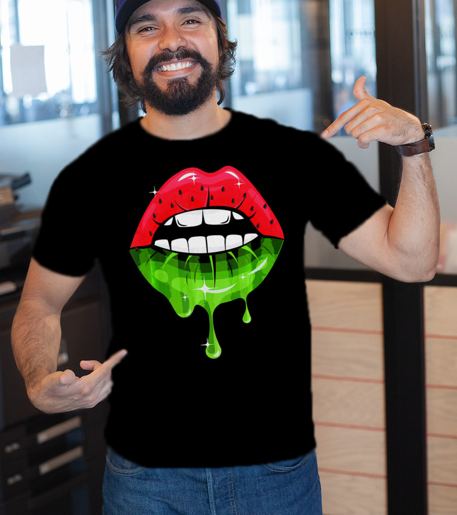 Watermelon Lip Dripping Summer Fruits T-Shirt