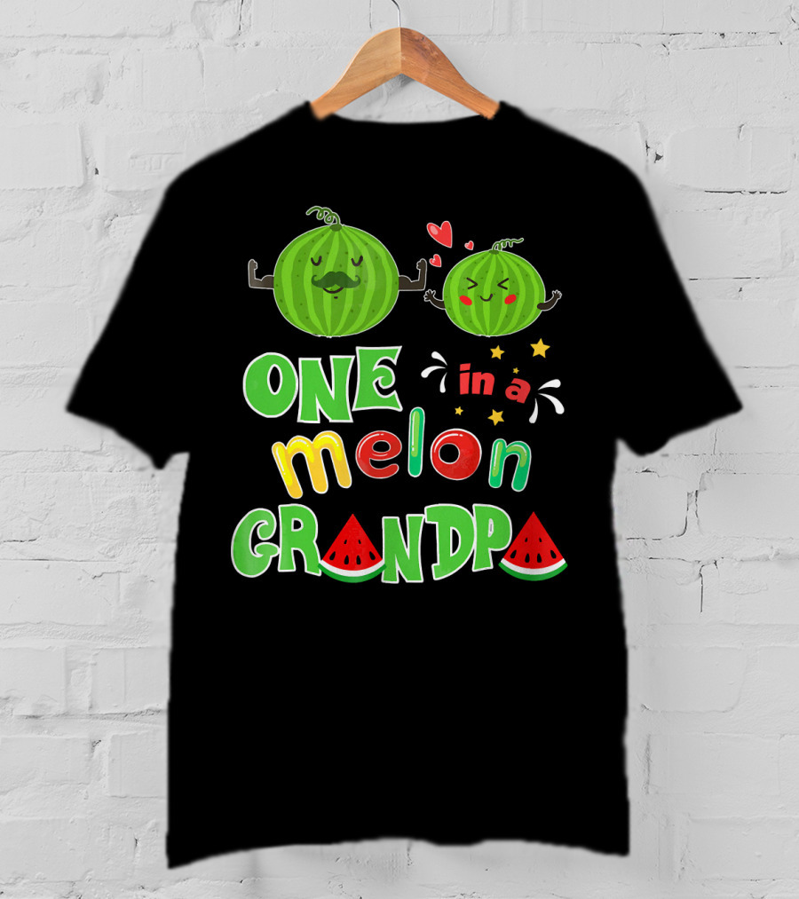 One In A Melon Grandpa Watermelon Summer Tropic T-Shirt