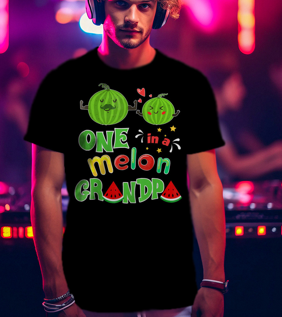 One In A Melon Grandpa Watermelon Summer Tropic T-Shirt