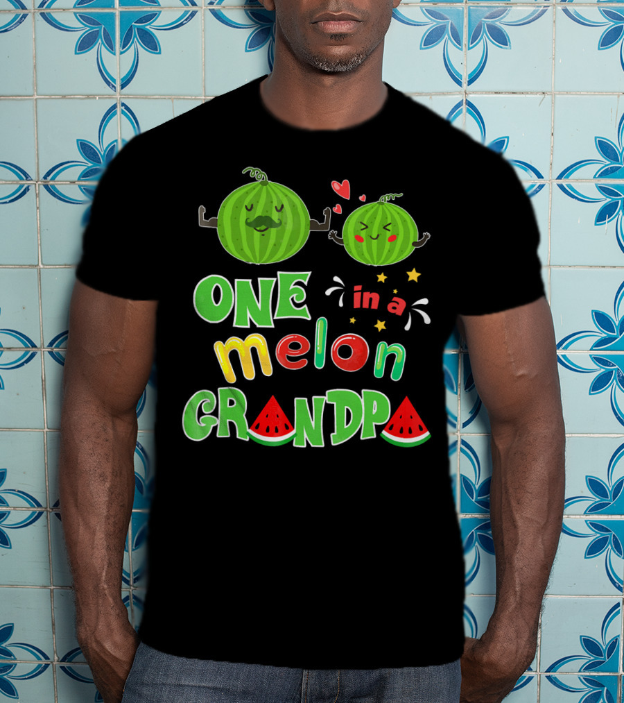 One In A Melon Grandpa Watermelon Summer Tropic T-Shirt