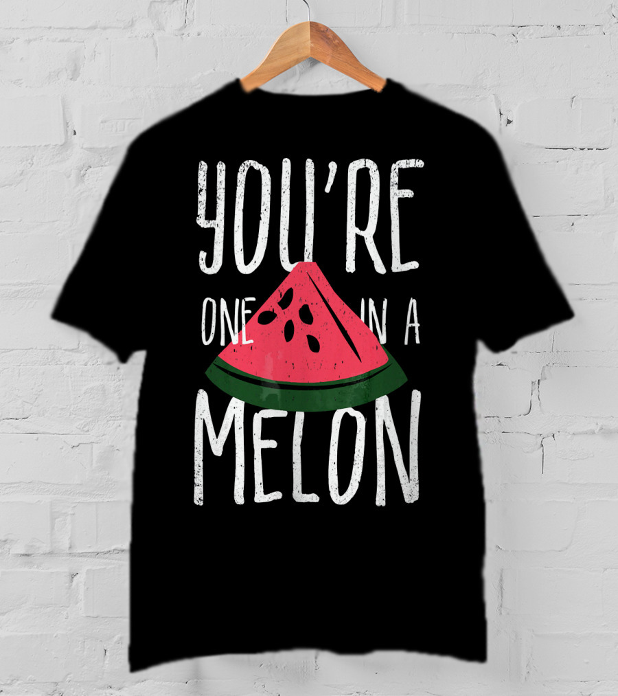 You're One In A Melon Watermelon Slice Fun Playful Pun T-Shirt
