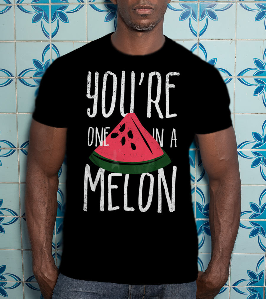 You're One In A Melon Watermelon Slice Fun Playful Pun T-Shirt
