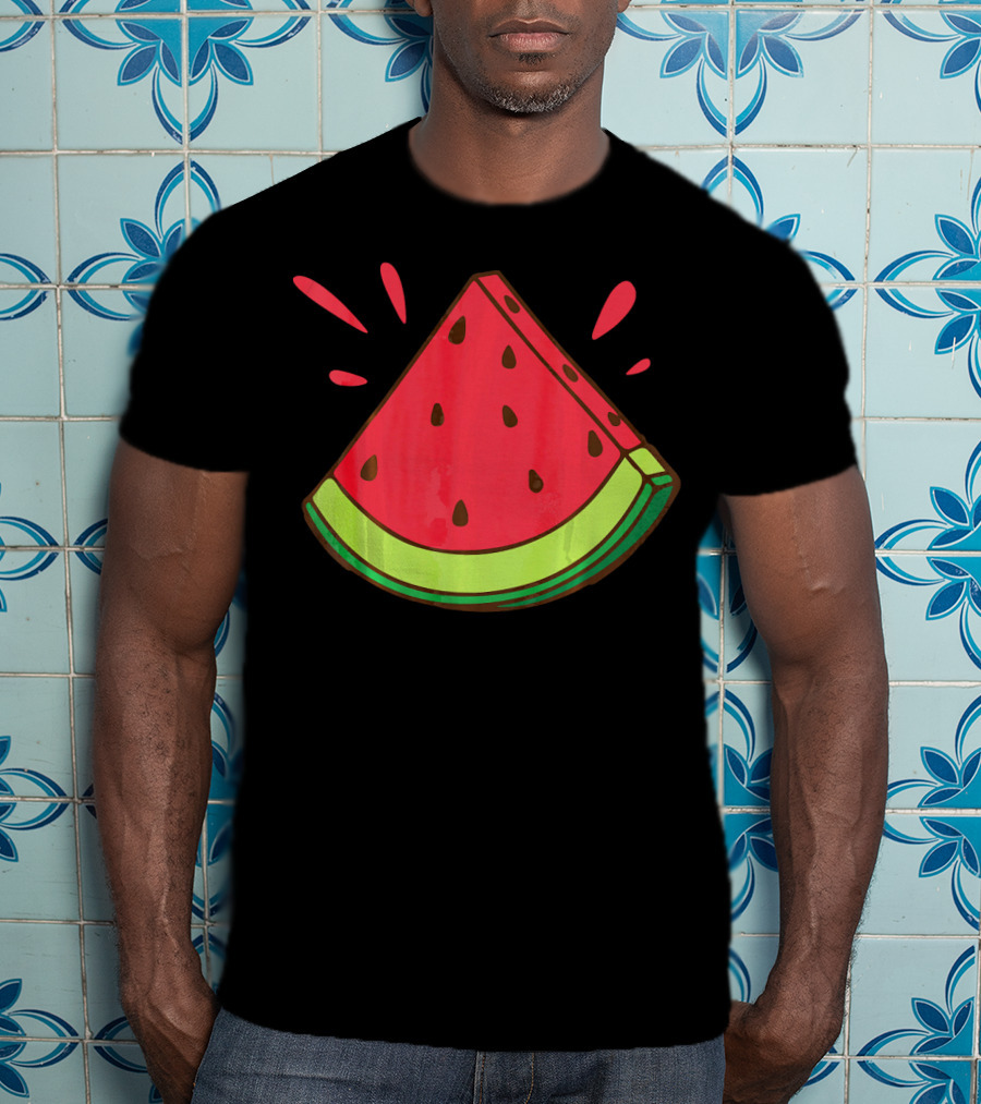 Funny Watermelon Slice Graphic For Watermelon Lover T-Shirt
