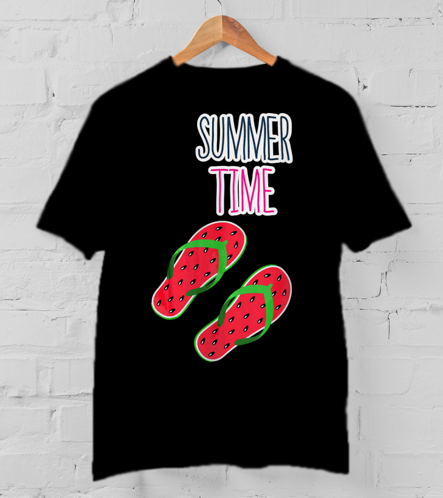 Summer Time Watermelon Flip Flop Fun T-Shirt