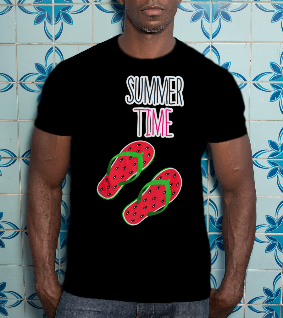 Summer Time Watermelon Flip Flop Fun T-Shirt