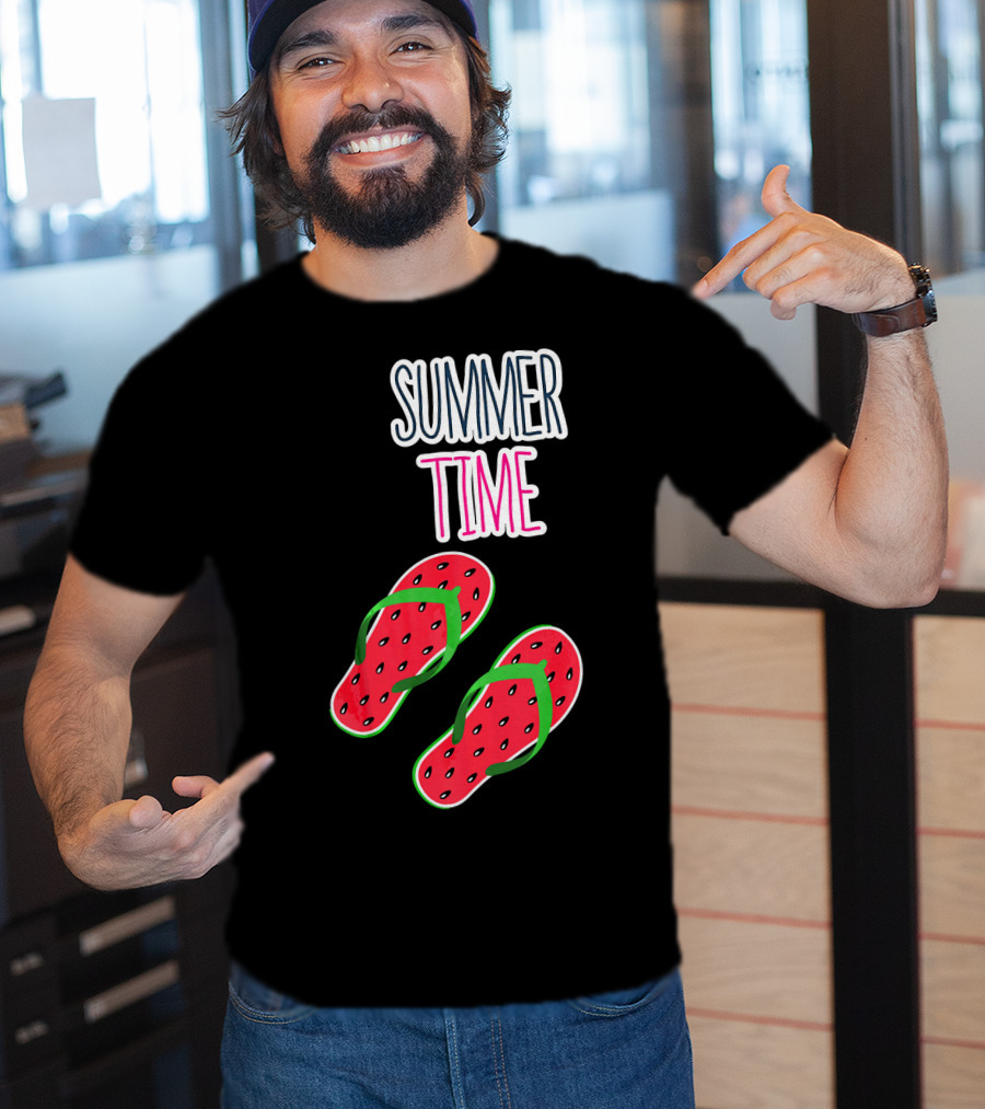 Summer Time Watermelon Flip Flop Fun T-Shirt