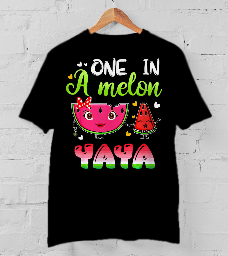 One In A Melon Yaya Cute Cartoon Watermelon Duo T-Shirt