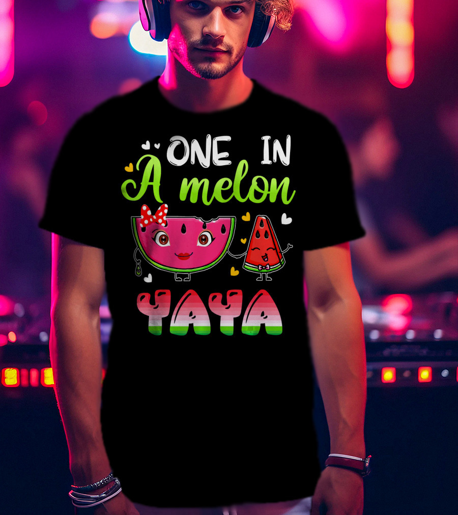 One In A Melon Yaya Cute Cartoon Watermelon Duo T-Shirt