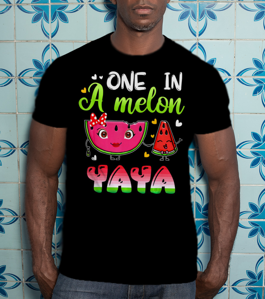 One In A Melon Yaya Cute Cartoon Watermelon Duo T-Shirt
