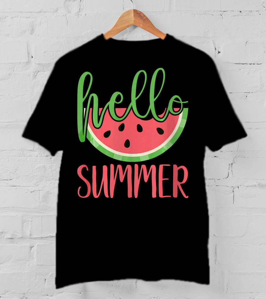 Hello Summer Watermelon Funny Melon Fruit T-Shirt