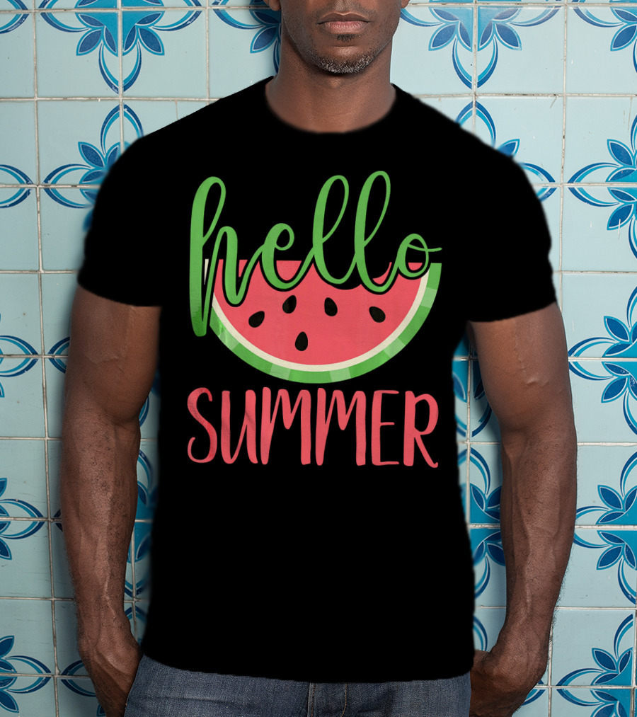 Hello Summer Watermelon Funny Melon Fruit T-Shirt
