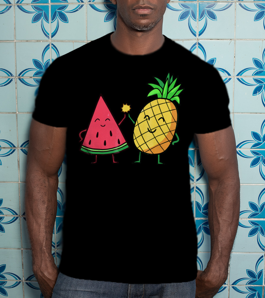 Watermelon Pineapple Friendship High Five T-Shirt