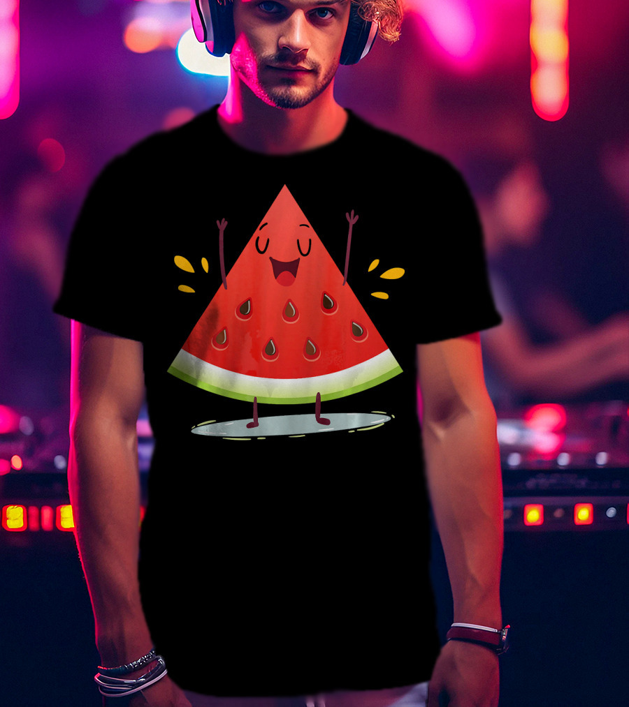 Happy Dancing Watermelon Slice With Joyful Seeds T-Shirt