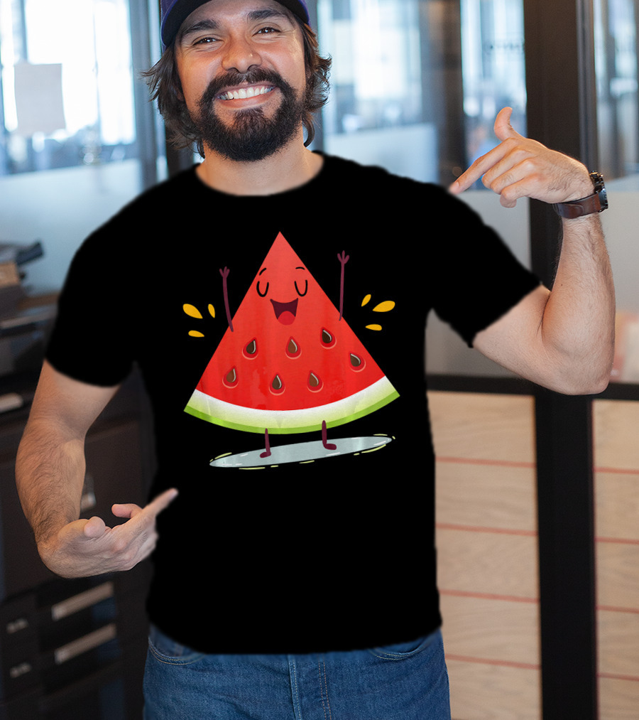 Happy Dancing Watermelon Slice With Joyful Seeds T-Shirt