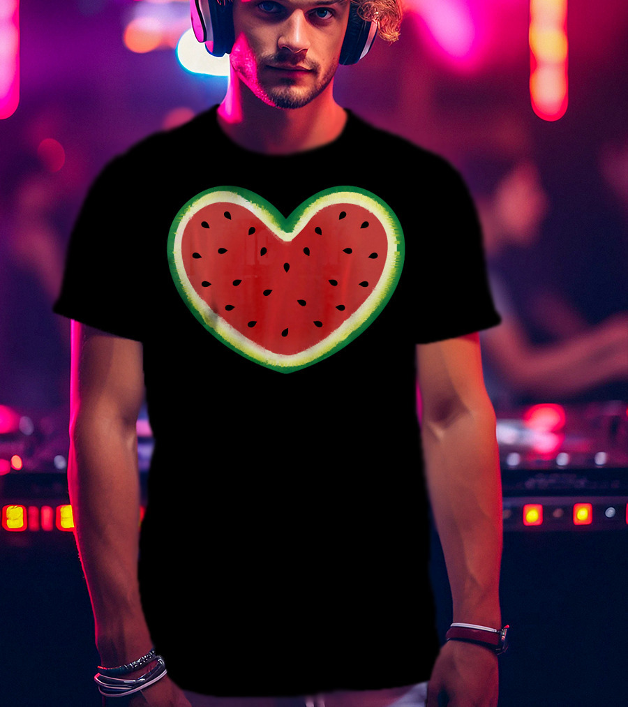 Watermelon Heart Summer Picnic I Love T-Shirt