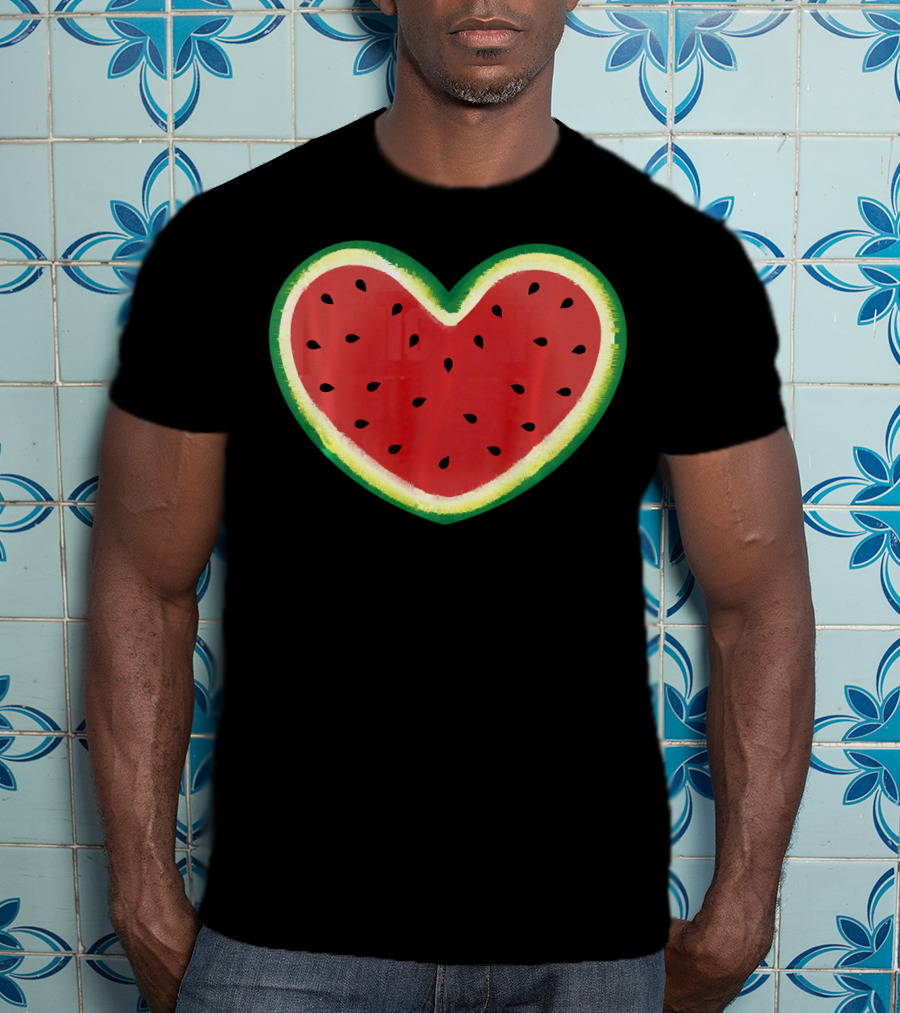Watermelon Heart Summer Picnic I Love T-Shirt