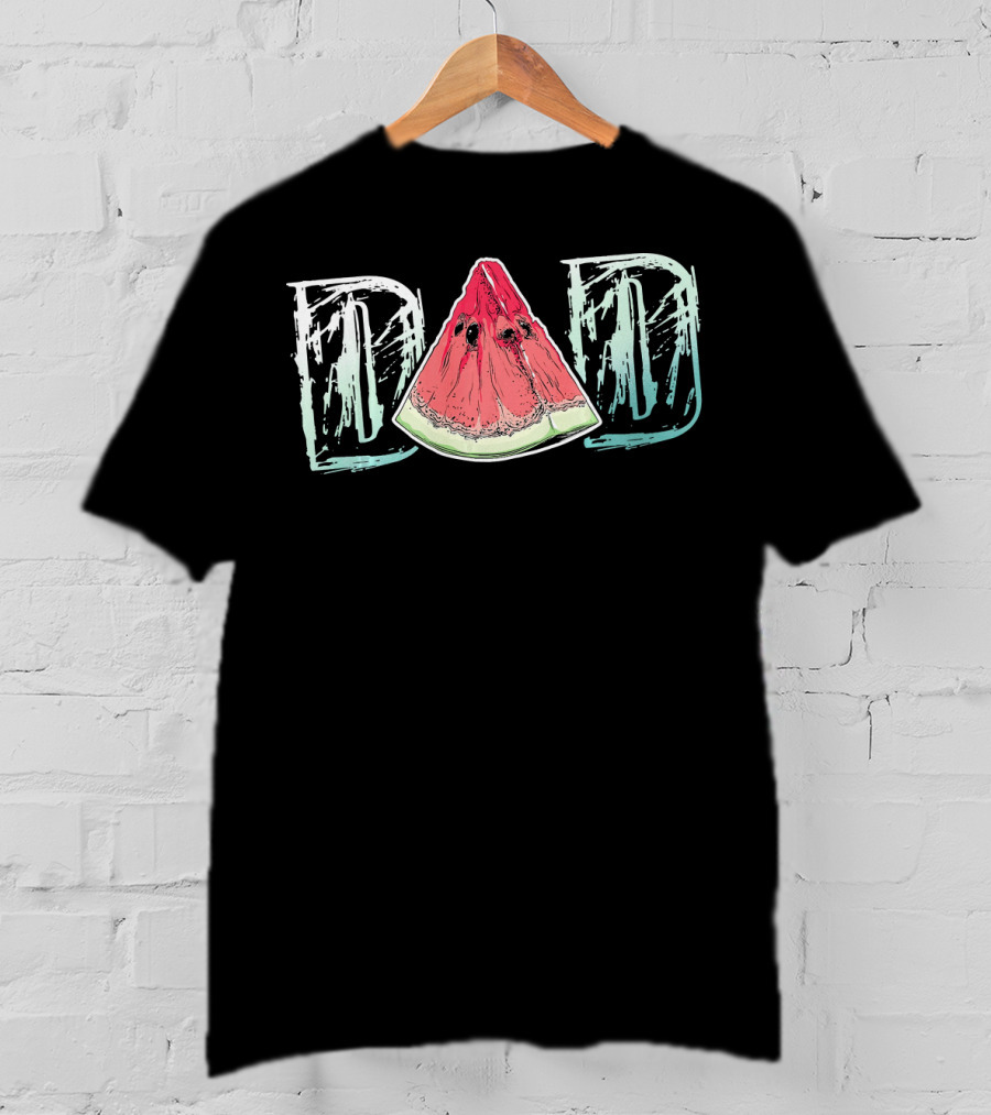 Dad Watermelon Slice Cool Summer Fruit T-Shirt