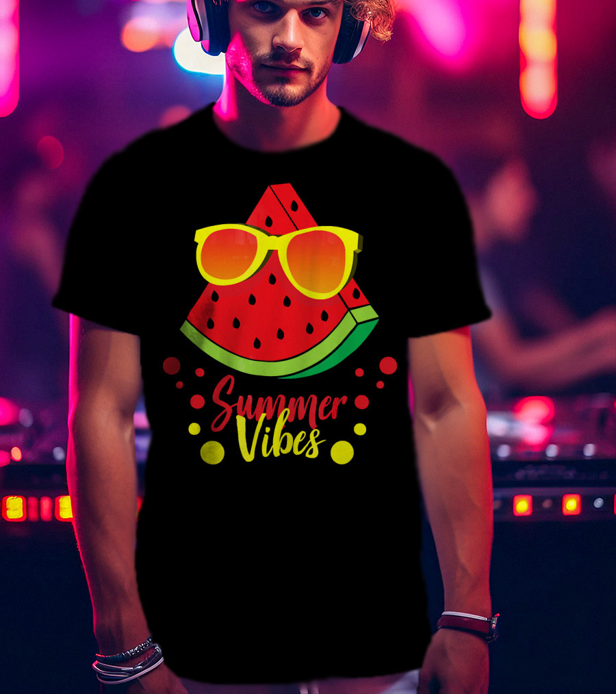 Summer Vibes Watermelon Sunglasses Fruit Lovers T-Shirt
