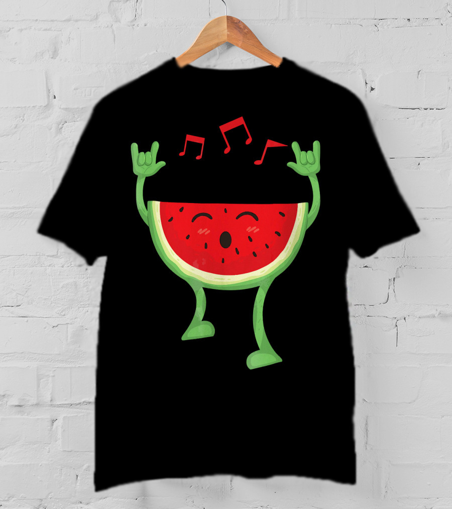 Adults Watermelon Halloween Costumes Ide Fun Music Notes Celebrating Rock T-Shirt
