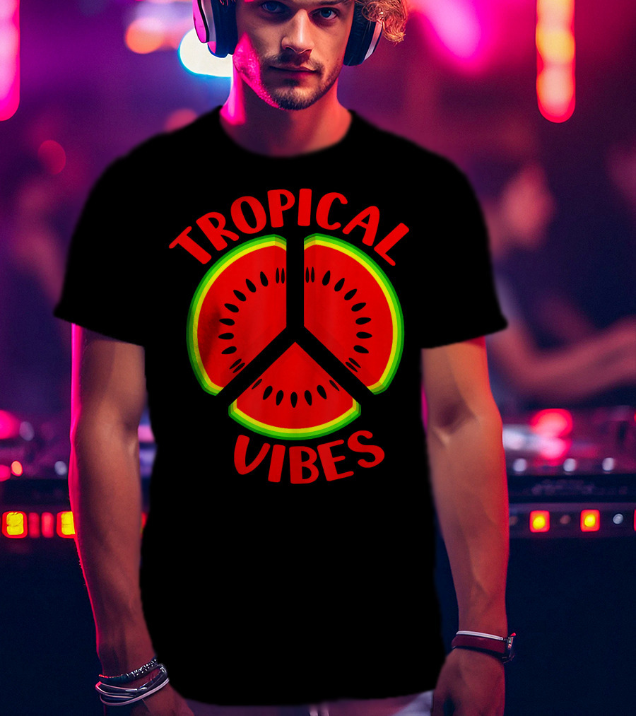 Tropical Vibes Watermelon Peace T-Shirt