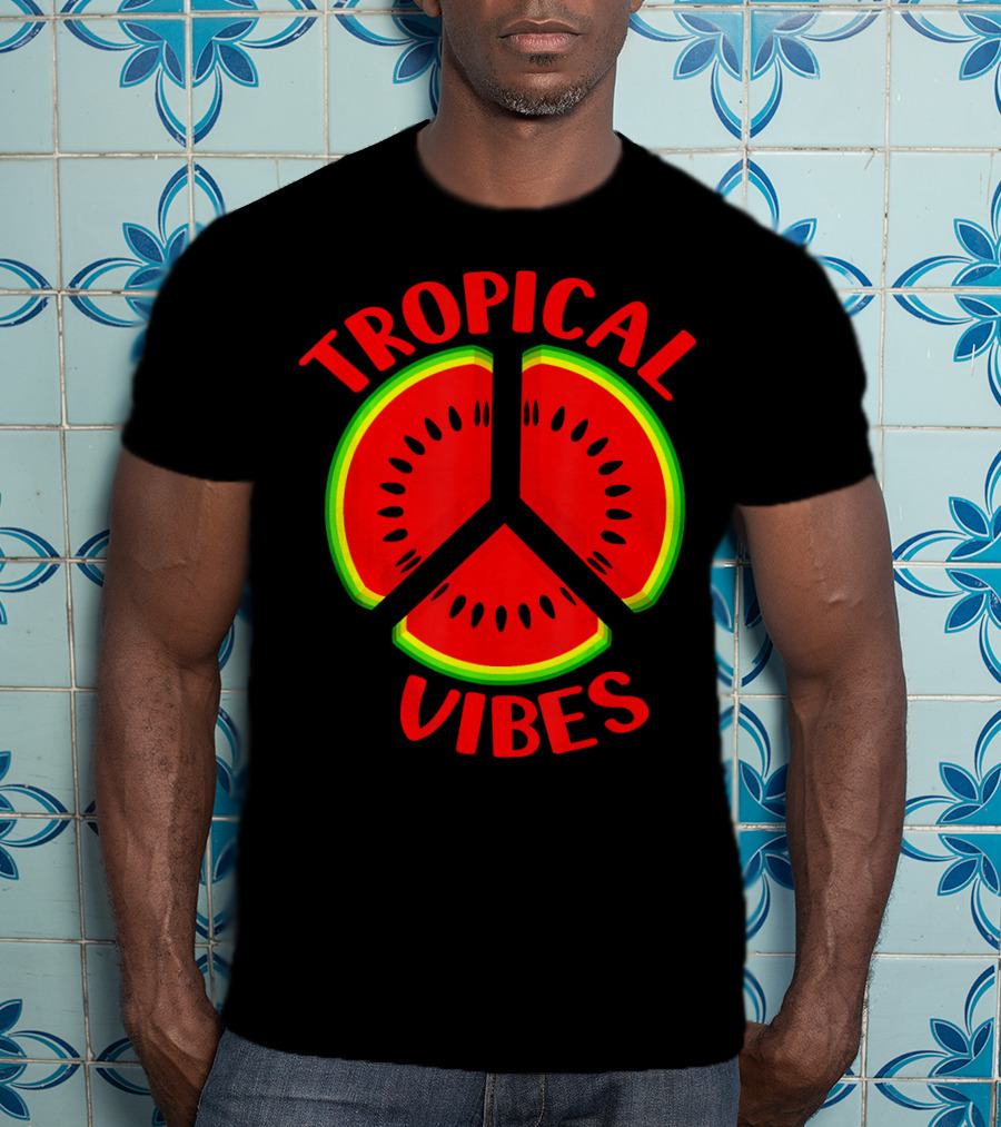 Tropical Vibes Watermelon Peace T-Shirt