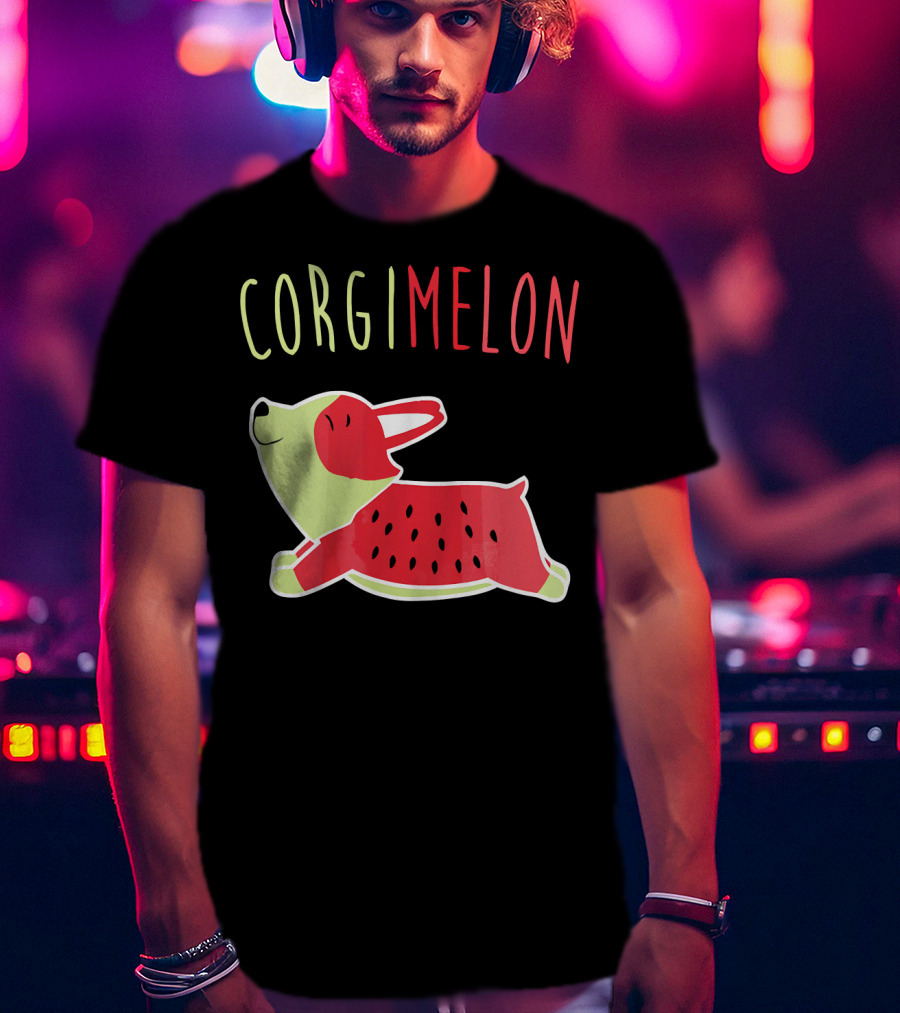 Corgimelon Funny Corgi Dog Plus Watermelon T-Shirt